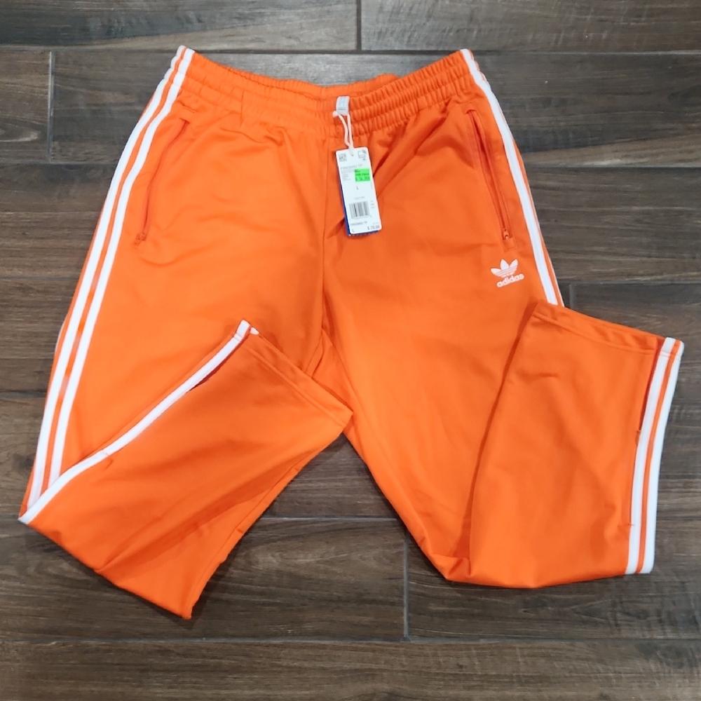 Adidas Orange Track Pants size large